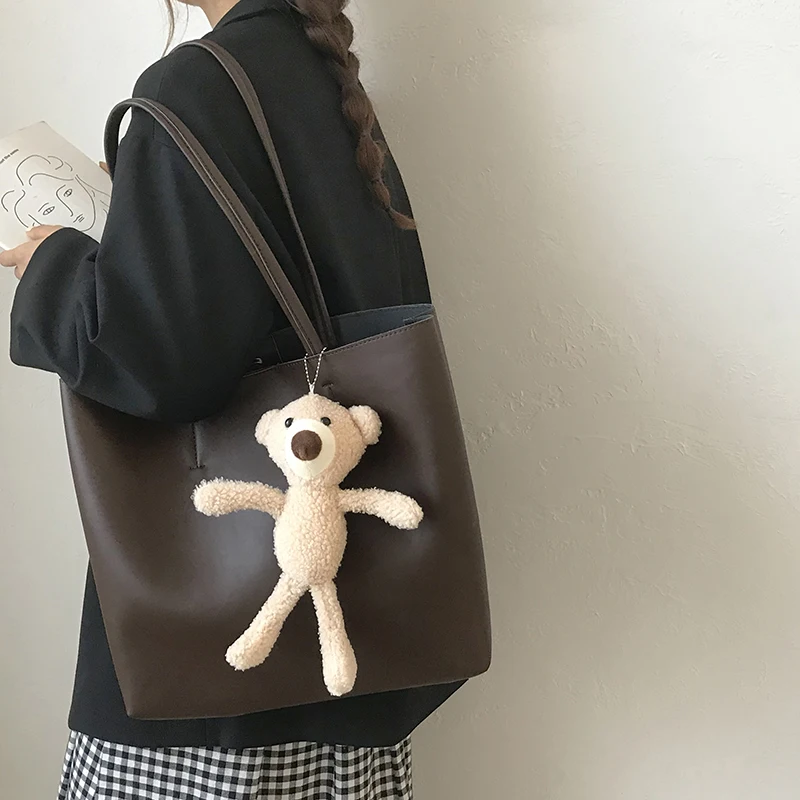 

Women's Tote Book Bag Leather Shoulder Bag Casual Shopping Bolsas Large Capacity Backpack School Crossbody Bags Feminina Handbag