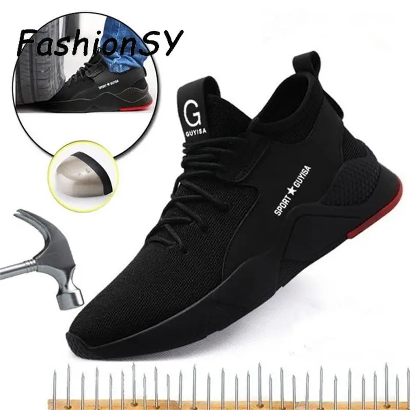 Для мужчин безопасная обувь из сетчатого материала Сталь металлический носок