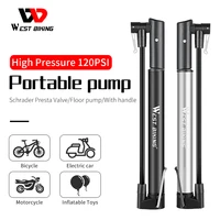 west biking bike pump bicycle tire portable inflator air pump 120psi mountain road bike accessories for cycling mtb bicycle pump