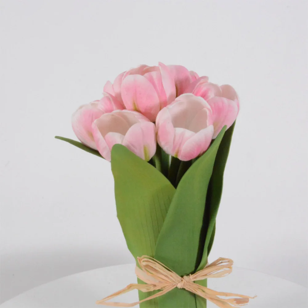 Батарея Стиль Тюльпан Цветок украшения светильник с розовыми цветочками + теплый