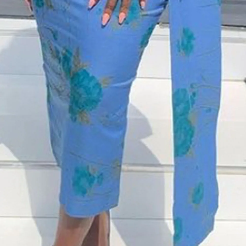 

Round Neck Lantern Sleeve High Waist Buttocks Slim Printing Commute 2021 Oversize Women's Dress Casual Round Neck