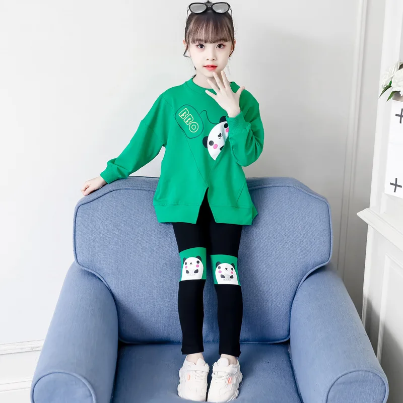 Брендовый Детский костюм весенне-осенний для девочек спортивный из двух