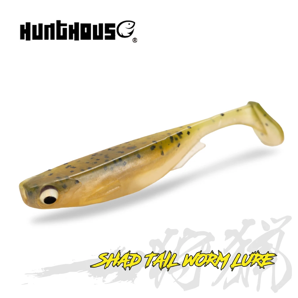 

Hunthouse T-Tail Soft Fishing Lure 75mm 3.8g Shad Bait 5Pcs/Bag Rolling Action worm Classic bait effective For Fishing Bass pike
