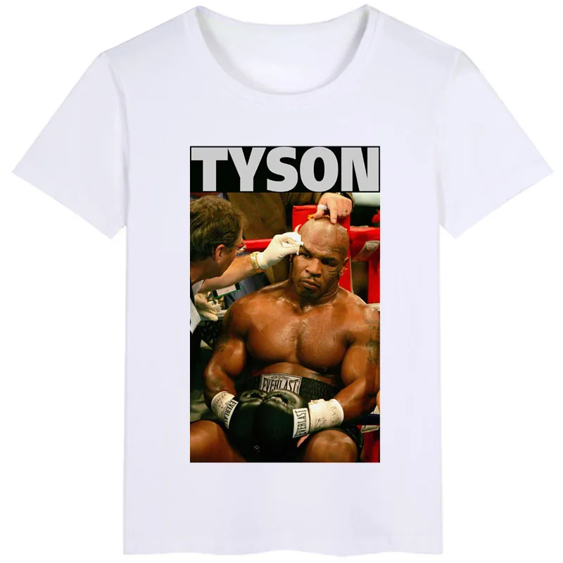 Боксерский Чемпион Tyson Mike memorates Футболка с принтом унисекс боксеры|Мужские