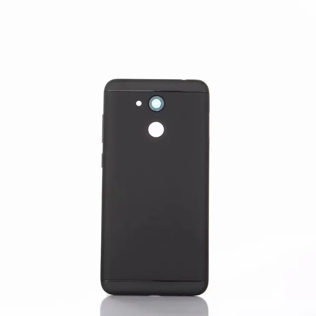 Чехол на заднюю крышку для Huawei Honor 6C Pro/Honor V9 Play металлическая задняя дверь ремонт батарея чехол+ кнопки камеры стекло - Цвет: Черный