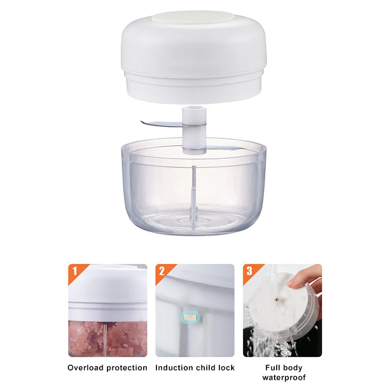 Беспроводной Электрический чесночный пресс Мясорубка мини измельчитель для еды