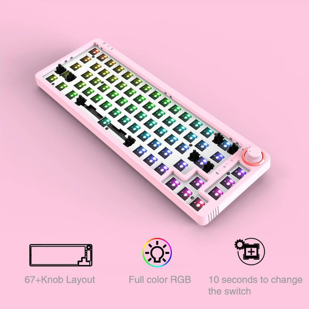 68 клавиш RGB 3 режима 60 процентов NKRO DIY механический Hotswap наборы для клавиатуры |