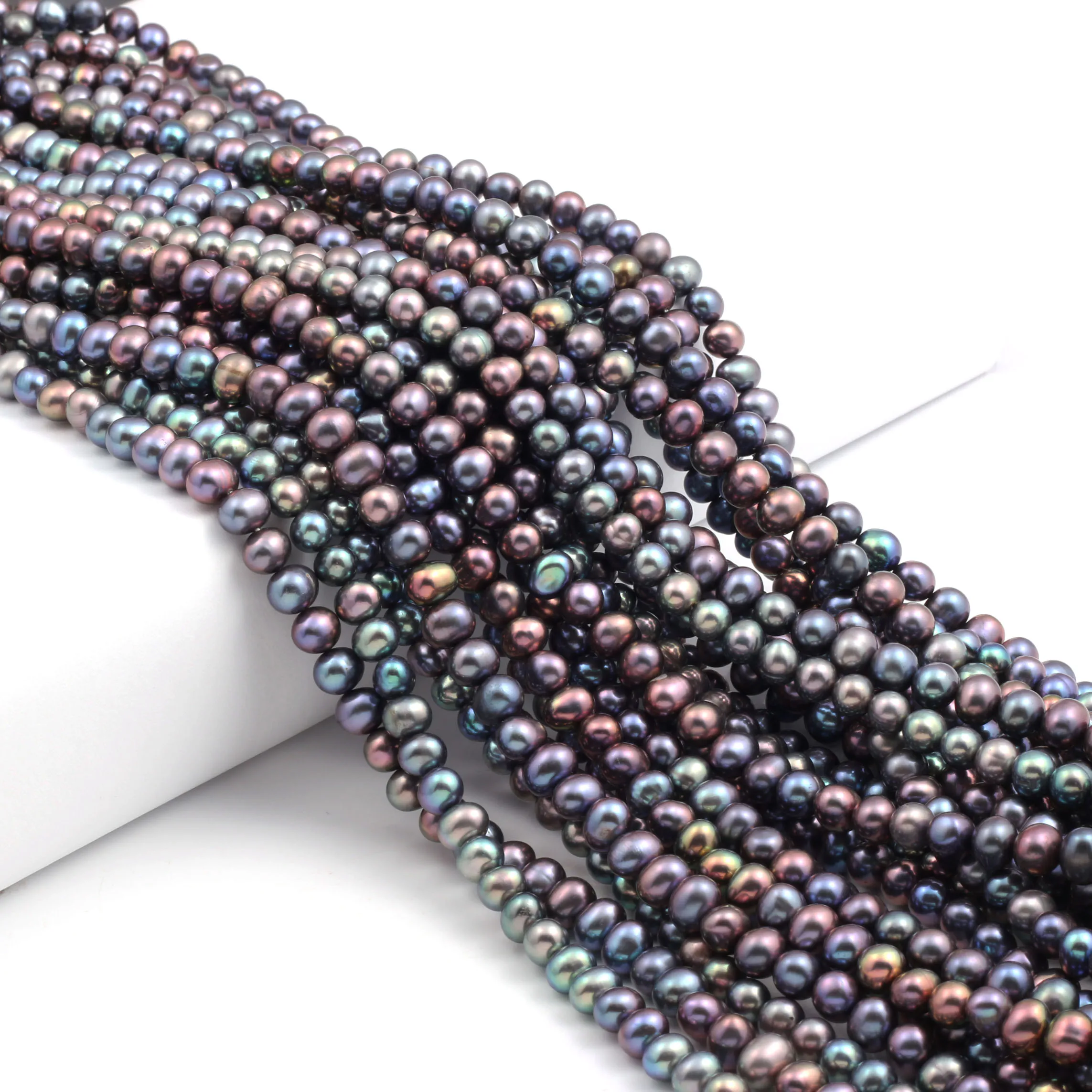 Высокое качество натуральный пресноводный жемчуг 36 см круглые бусины для