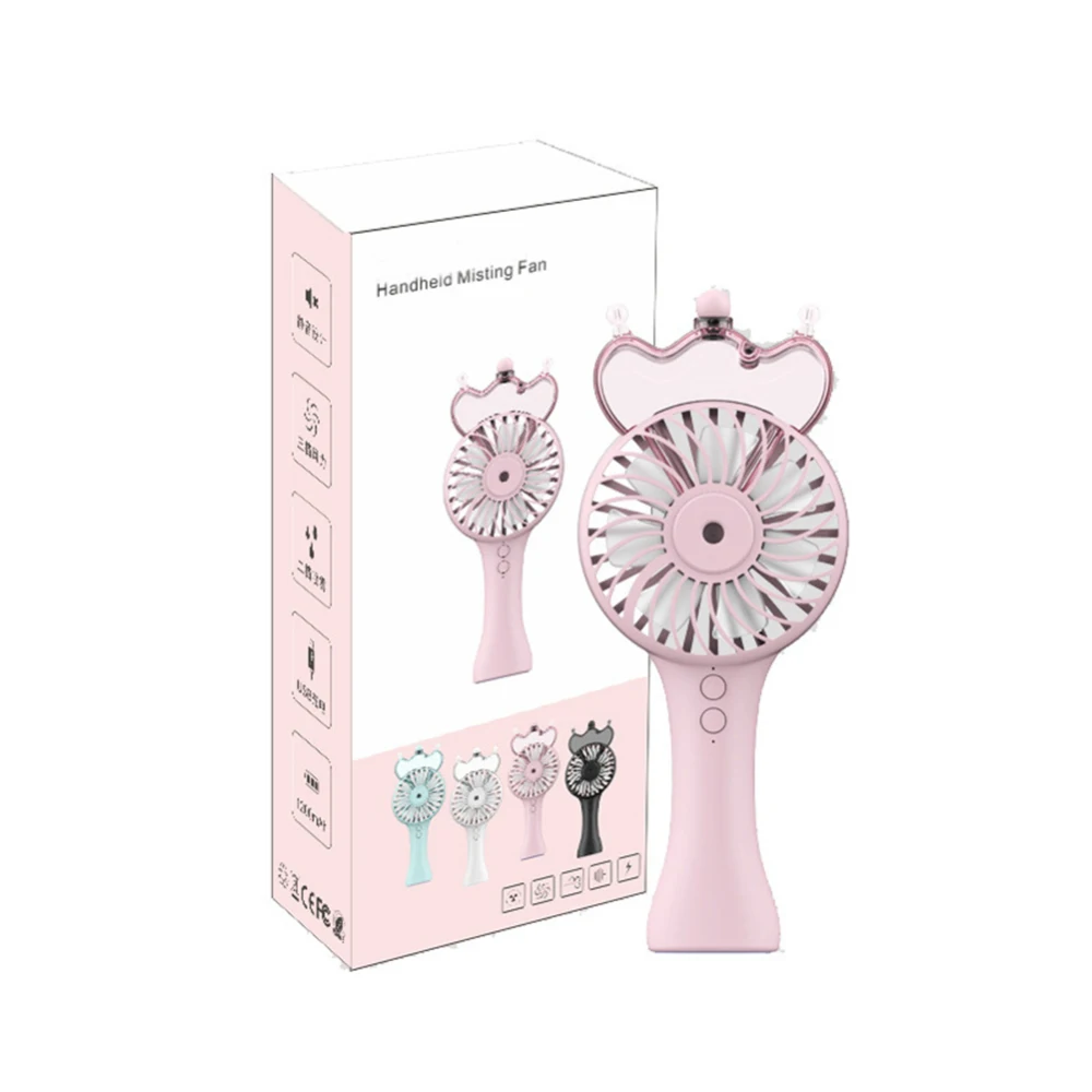 Портативный вентилятор с распылителем воды USB Перезаряжаемый мини-вентилятор