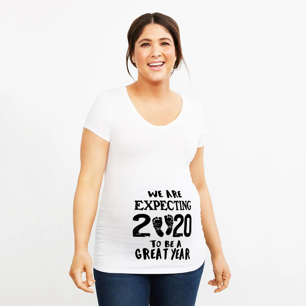 Мы ожидаем что 2020 будет отличным годом беременности рубашка для беременных Милая