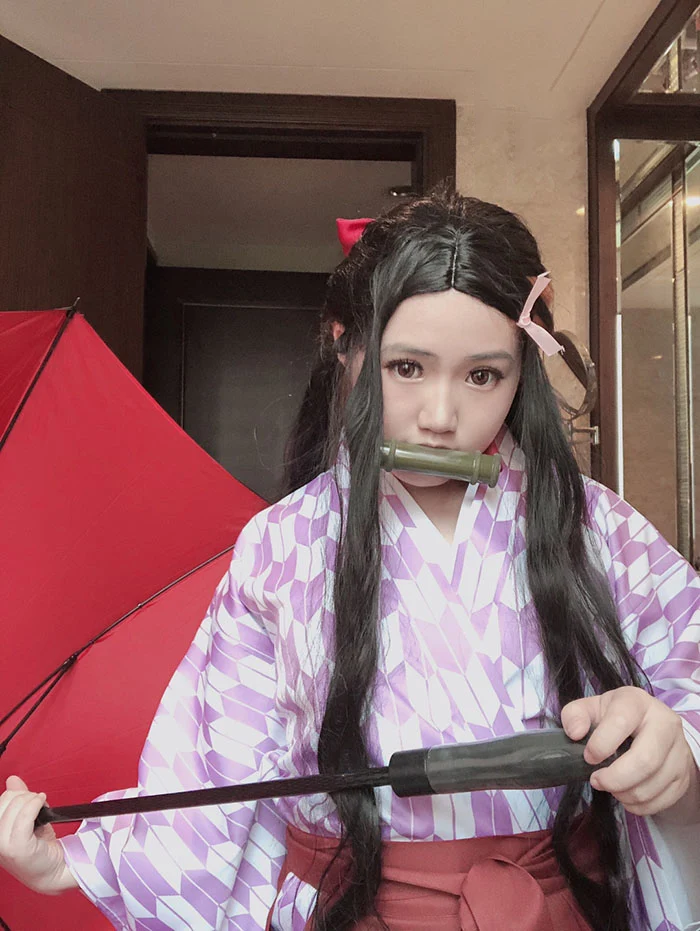 Anime Demon Slayer Kimetsu no Yaiba Kamado Nezuko Graduation Kimono Cosplay Costume Uniform Halloween Suit For Women Outfit New |