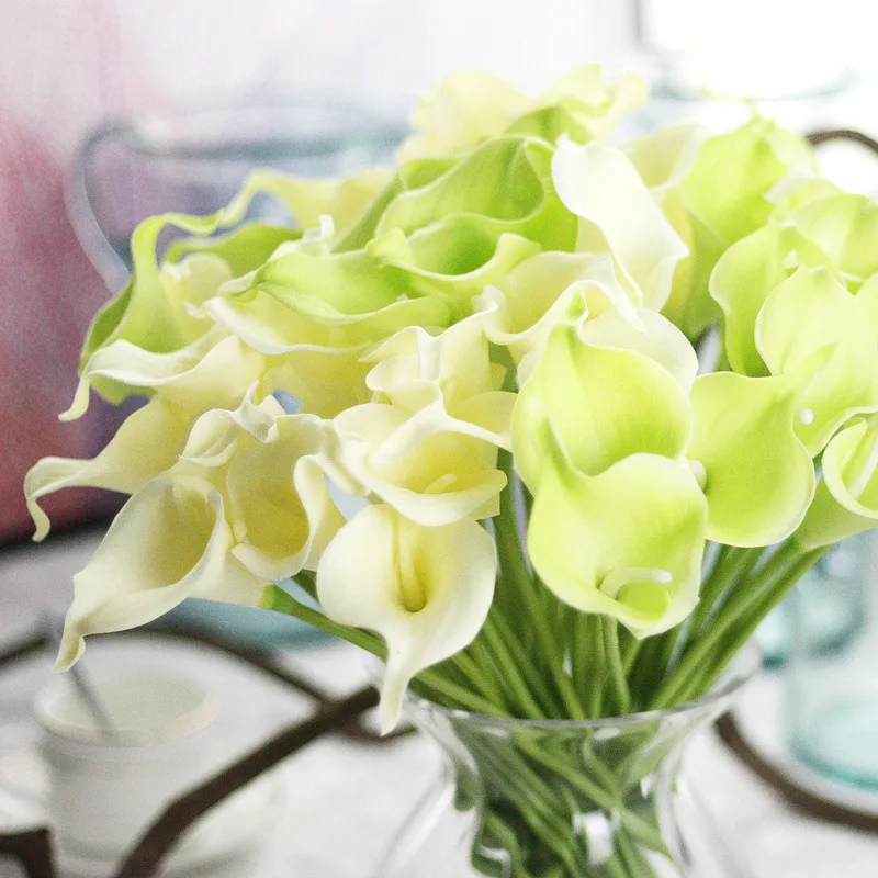 1PCS 5.5CM PU Artificial Flowers Calla Lily Bunch Fake Flower Bouquet Table Home Wedding Decoration Fall Decor | Дом и сад