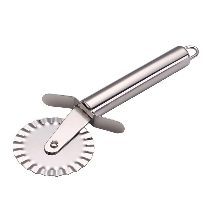JJYY113700002 4YANG Stainless Steel Pizza Cutter Double Roller Pizza Knife Cutter Pastry Pasta Dough Crimper Kitchen Pizza Tools - Цвет: JJYY113700002