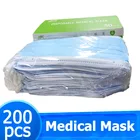 Одноразовая медицинская маска 200 шт.кор. Lijiang, 3-слойная маска для лица, безопасные дышащие Защитные Медицинские маски с заушными петлями