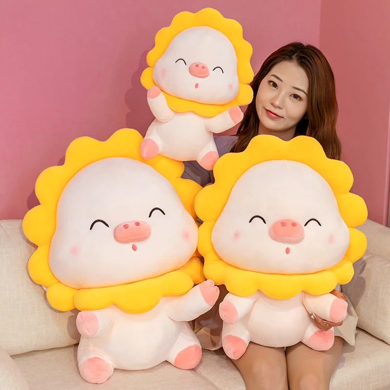 

1pc 43-73CM Cute Angel Pig with Sunflower Plush Toys Stuffed Soft Animal Pillow Home Decor Birthday Gift Doll for Kids Girl