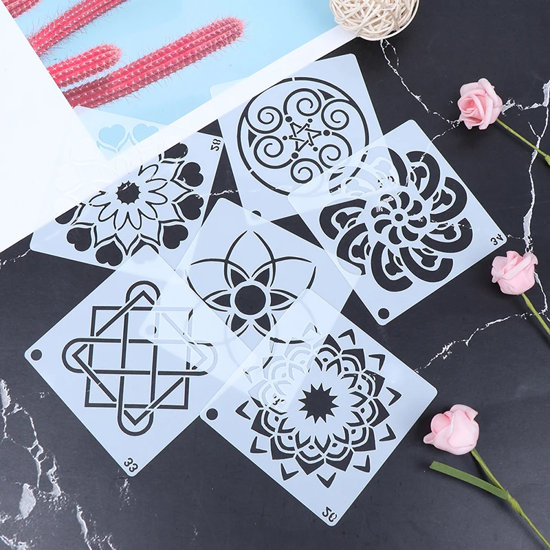 12 шт многоразовые трафареты для картин мандалы домашних животных инструменты DIY