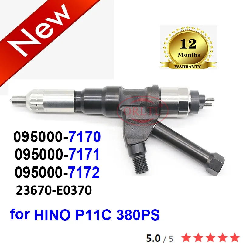 

ORLTL 23670-E0370 095000-7172 New Injector 095000-7170 095000-7171 for HINO Cummins P11C