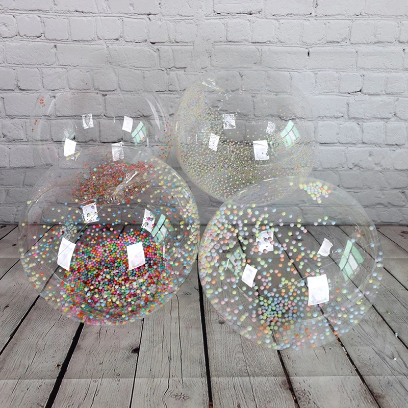 

2pcs Transparent Colorful Bubble Balloon Birthday Party Wedding Decoration Balloon Anniversary BoBo