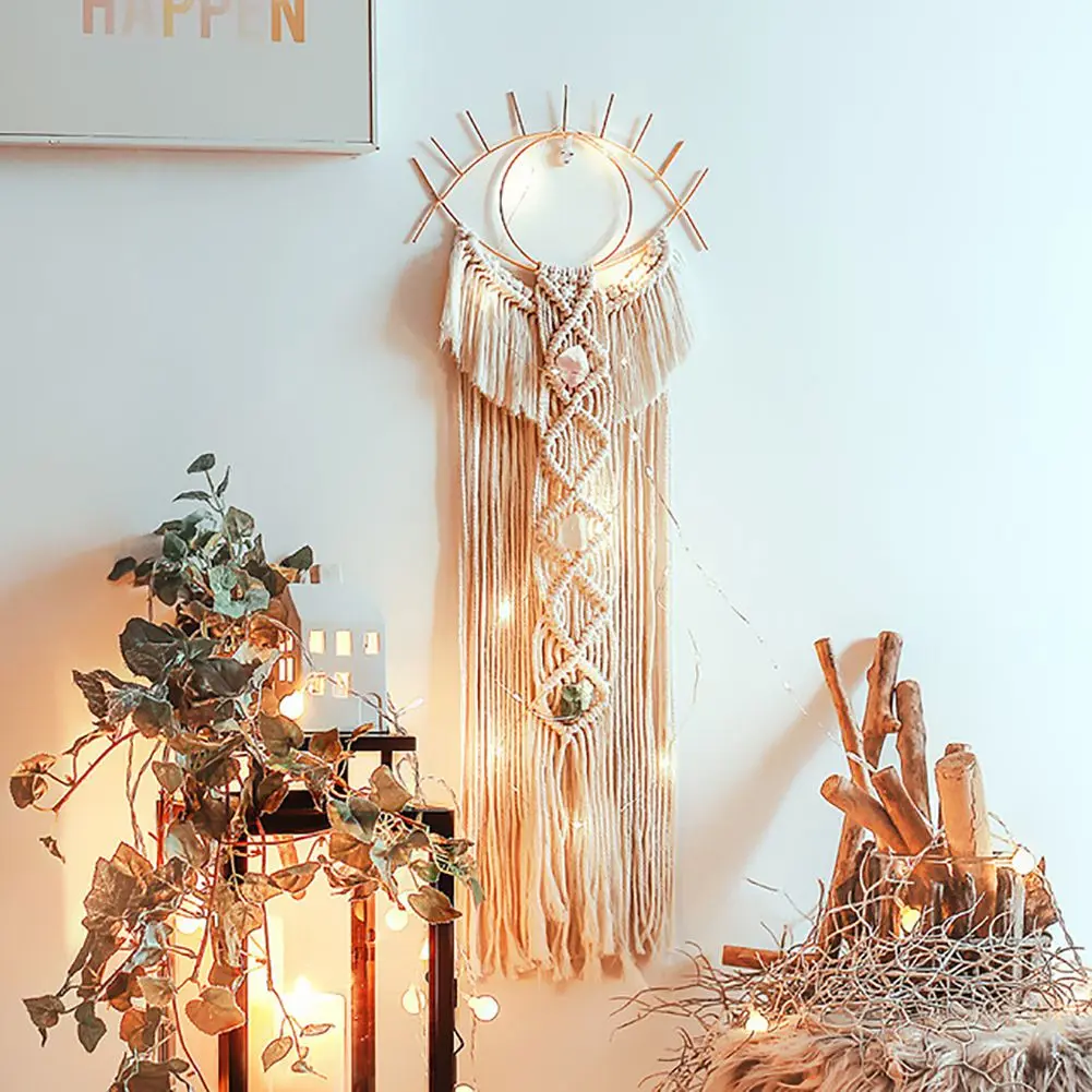 

Macrame Wall Hanging Tapestry Bohemian Farmhouse Wall Hanging Ornaments Home Living Room Bedroom Backdrop Decoration Crafts