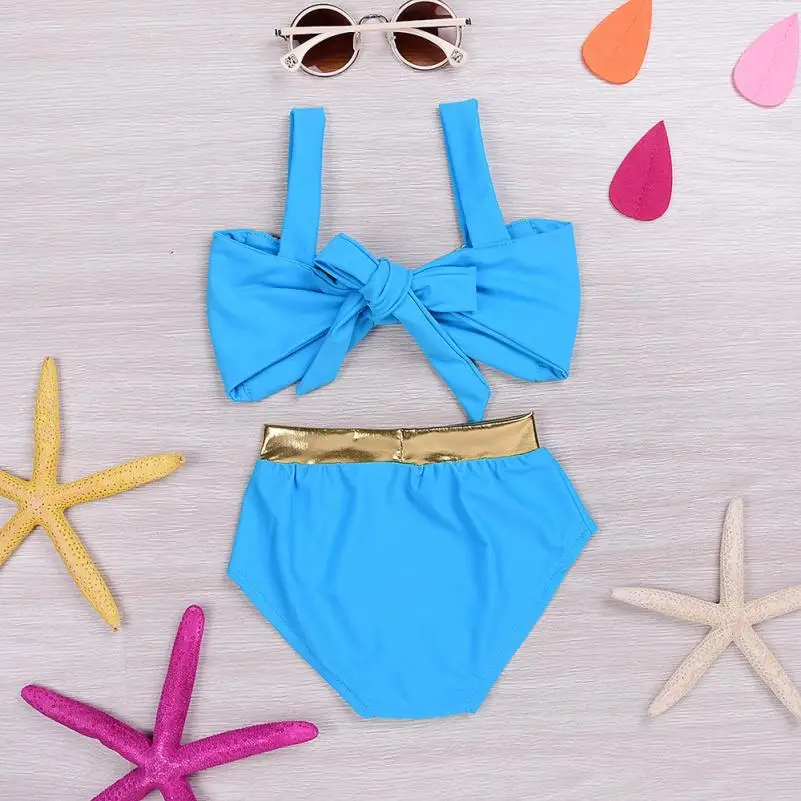 

Summer Toddler Kids Baby Girls Bikini Set 2021 Lovely Bow Swimsuit Swimwear Bathing Suit Tankini Bikinis maillot de bain C0531