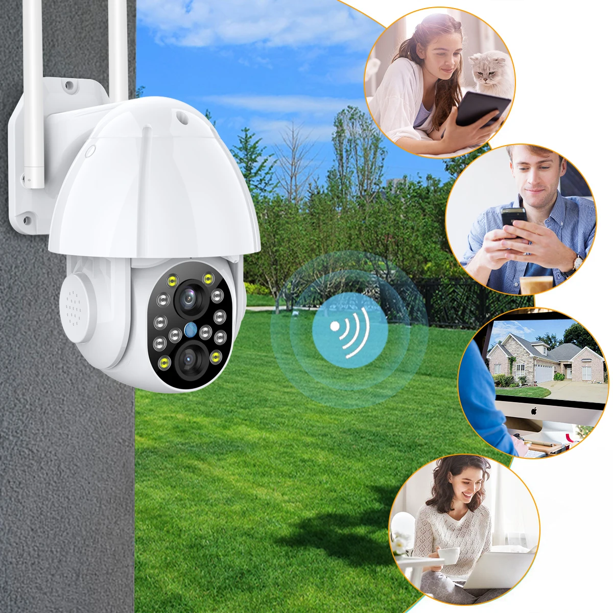 ANBIUX 1080P PoE IP PTZ Камера автоматическое слежение за внешний Открытый CCTV видео