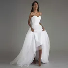 Свадебное платье из белого тюля с поясом, свадебное бохо-платье-трапеция для невесты 2020