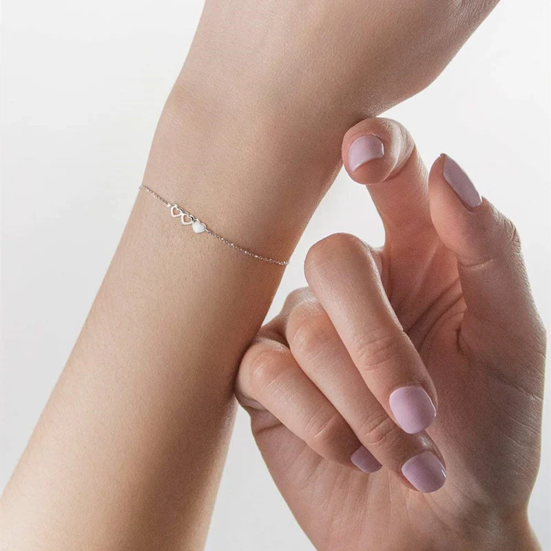 Романтический браслет с тремя сердцами очаровательное сердце лучший друг 3