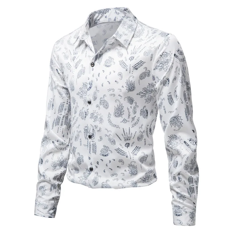 

New Men's Trend Long-sleeved Shirt Business Casual Shirt Office Daily Party Plus Size Shirt Tops
