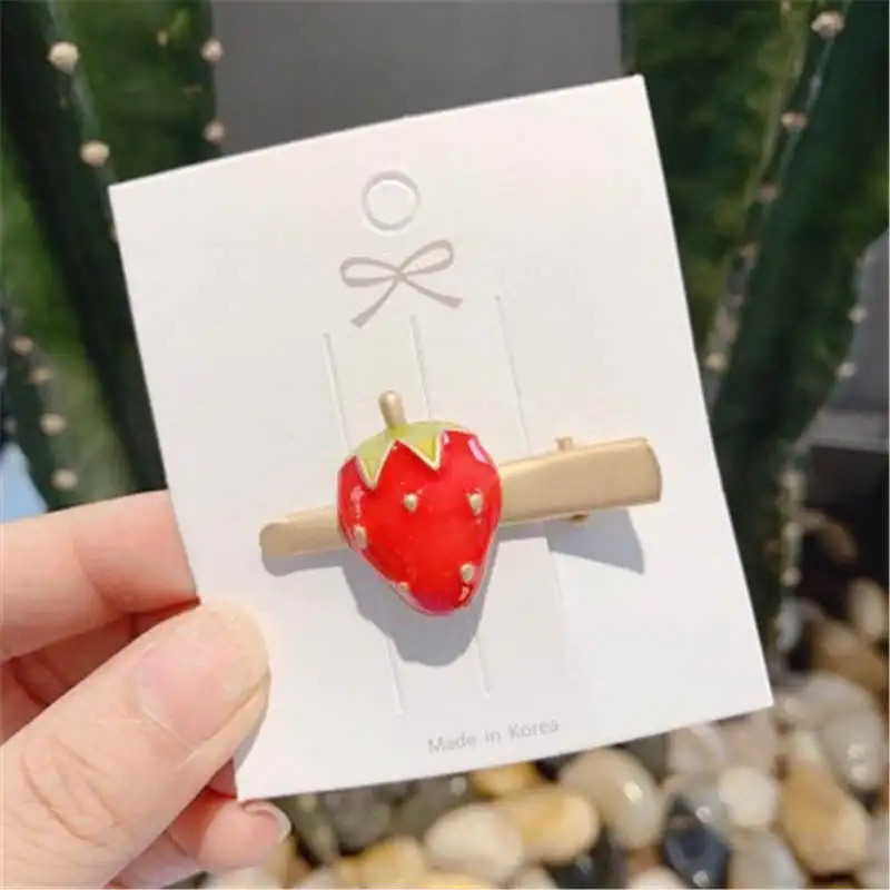 Новинка Детские аксессуары для волос заколки с фруктами и клубничками