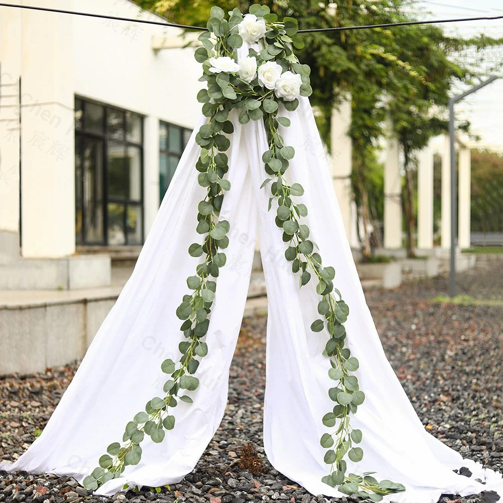 2 м свадебное украшение искусственное зеленое Эвкалиптовое лоза искусственная
