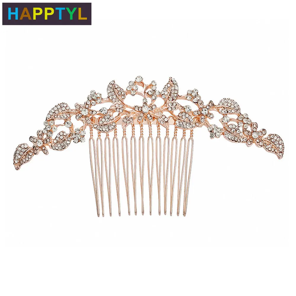

HAPPTYL 1Pcs Hairpin Combs Crystals Rhinestone Bridal Hair Pins Hair Clips Women Wedding Headpiece for Bridal Bridesmaids