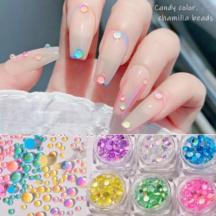 

Дизайн ногтей кристалл Волшебный Цвет Градиент Феи бобы для ногтей Советы украшения