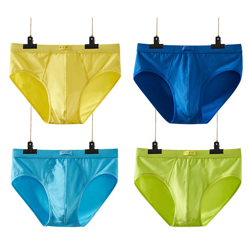 

4Pcs Men's briefs Men Cotton Underpants Fashion Shorts Sexy Panties Large Size Underwear Multiple styles to choose