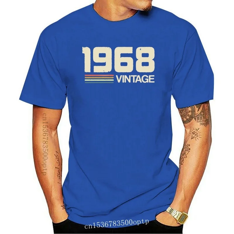 

New Vintage 50th Birthday Gift Vintage 1968 Tshirt Man Cotton Outfit Streetwear Men's T Shirts 2021 Short-Sleeve Hip Hop
