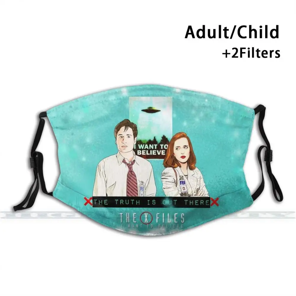 

The X Files Fox Mulder And Dana Scully The Truth Is Out There Cyan Background Fashion Print Reusable Funny Pm2.5