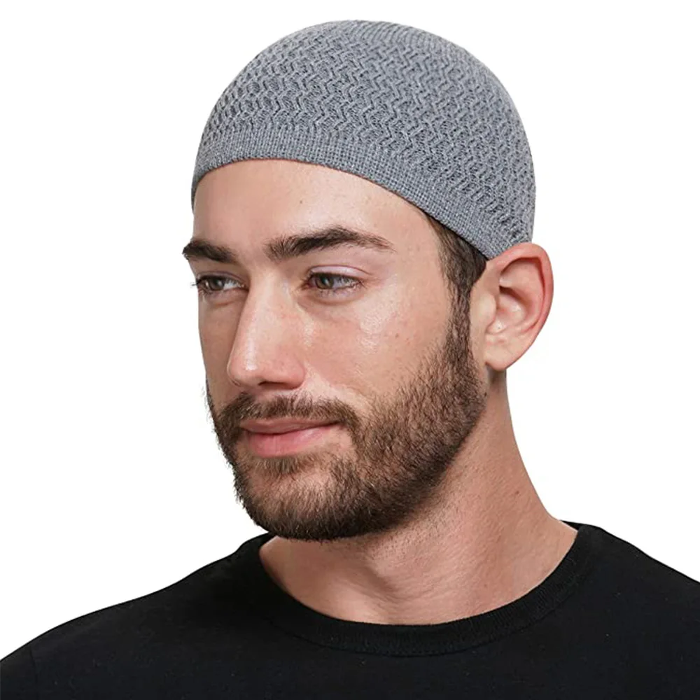 

Knitted Prayer Hats Winter Muslim Men Warm Male Beanies Cap Islamic Ramadan Jewish Kippah Homme Hat Men's Wrap Head Cap