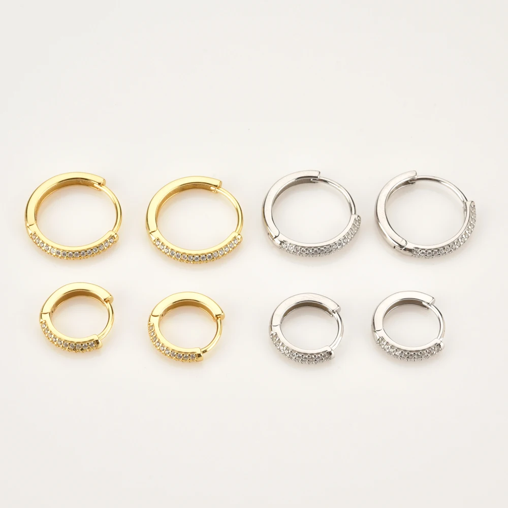

Kikichicc 925 Sterling Two Line Zircon Pave Crystal Clear Huggies Rock Punk Women Fashion Piercing Ohrringe Clips Jewelry
