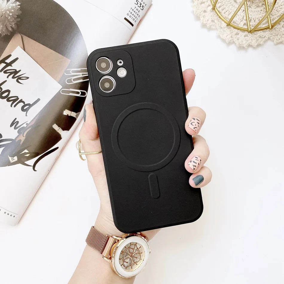 

Liquid Silicone Magnetic Case For iPhone 12 Mini 11 Pro Max XR XS Max 8 Plus Magsafe Case Wireless Charging Drop Protect Cover