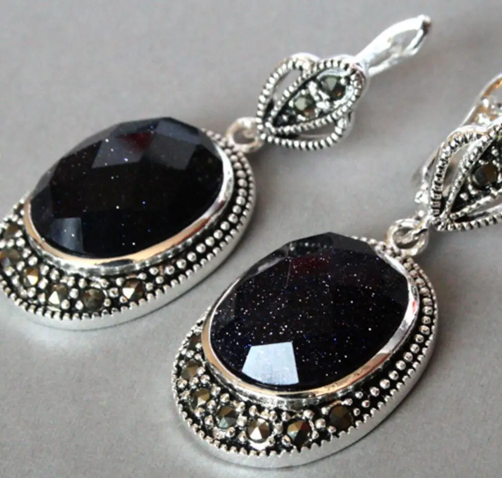 Бесплатная доставка Винтажные Ювелирные изделия из серебра 925 пробы серьги