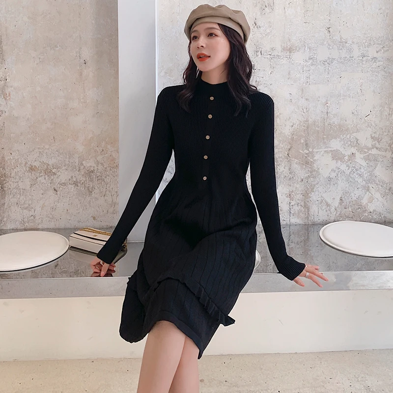 Will knit dress in autumn and winter long inside take the new women's wear wool render super fire | Женская одежда