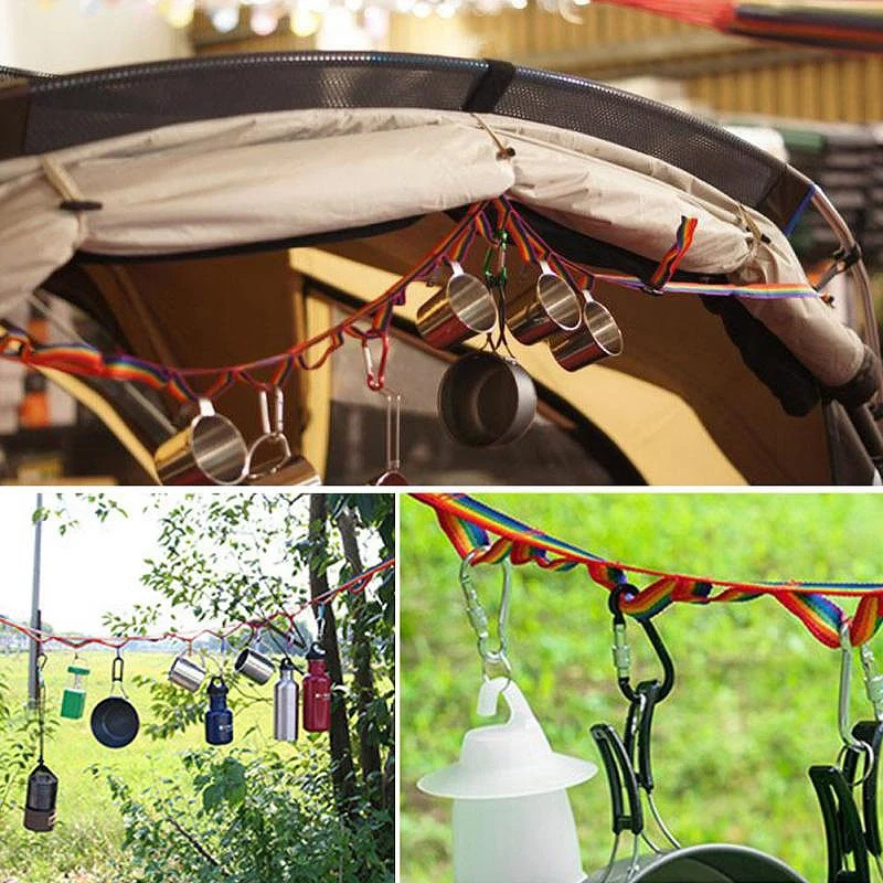 Топ! цветной шнурок для палатки двухслойная веревка одежды с сумкой кемпинга на