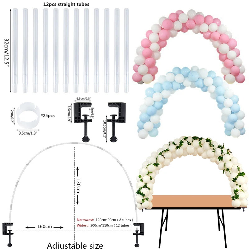 Soporte de cadena para globos, columna de soporte para mesa de fiesta, Kits de arco para Decoraci&oacute;n de cumplea&ntilde;os y boda, accesorios de globo, 39 unids/set por juego-0