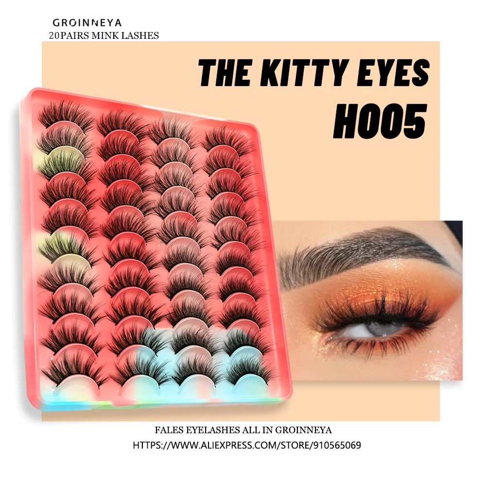 Ресницы GROINNEYA 3D норковые ресницы пушистые мягкие натуральные перекрестные для