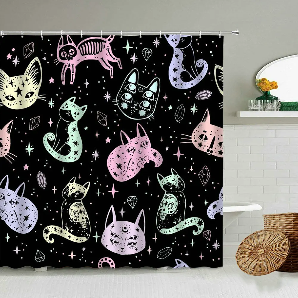 

Cute Cattle Cow Alpaca Animal Shower Curtain Cartoon Fun Car House Flower Plant Children Baby Bathroom Waterproof Polyester Curt