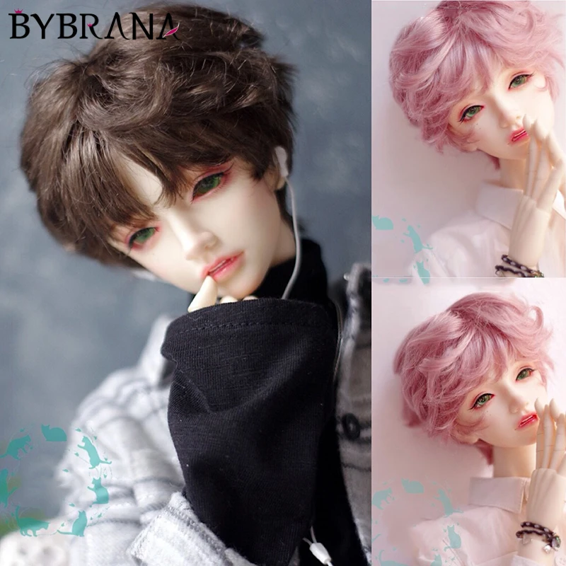 Bybrana BJD кукла имитация парик мохера короткие вьющиеся волосы 1/3 1/4 темно-коричневый Корица