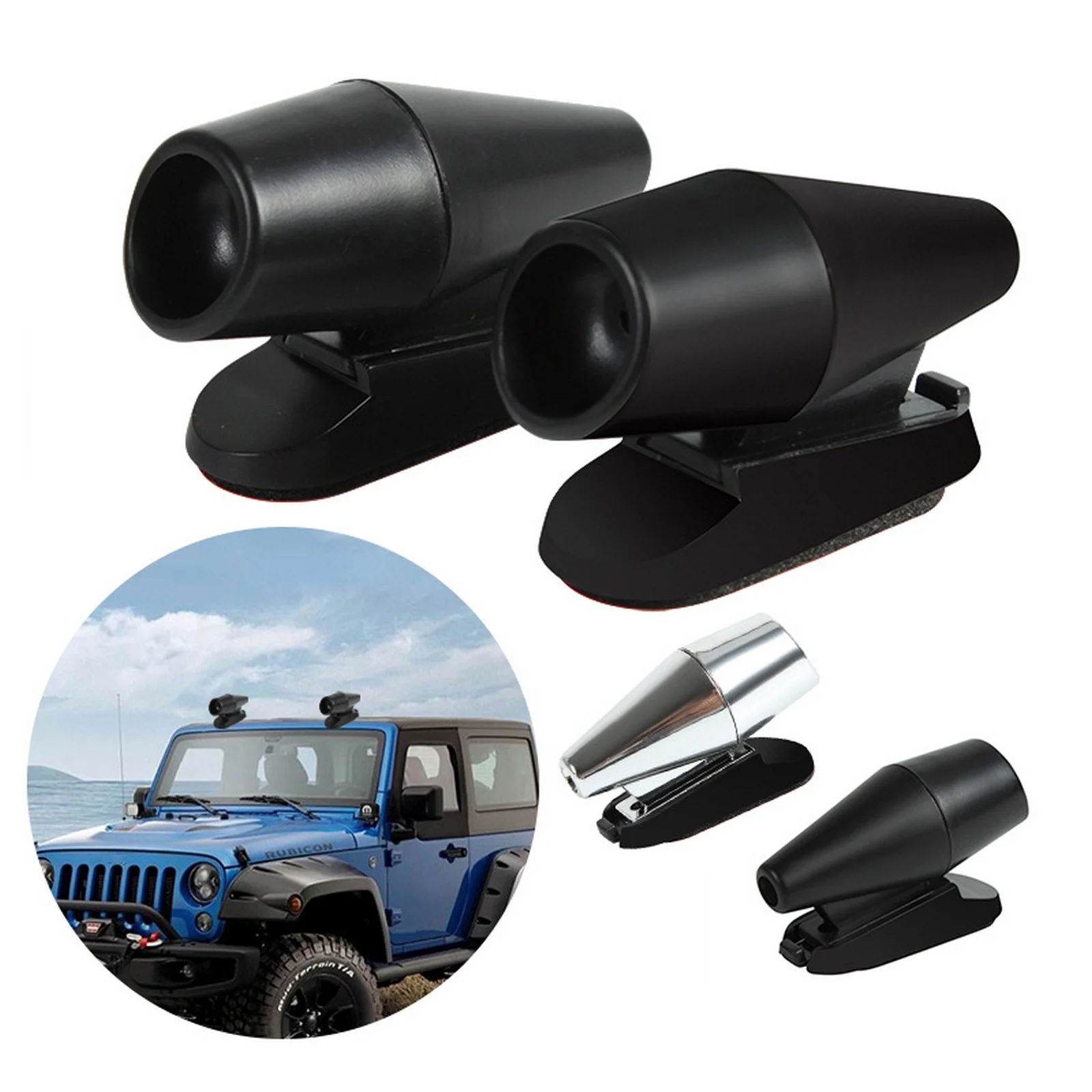 

Ультразвуковой ветряной свисток для сбережения животных, 4 шт. Предупреждение Отпугиватель оленей для автомобилей и мотоциклов, черные сви...