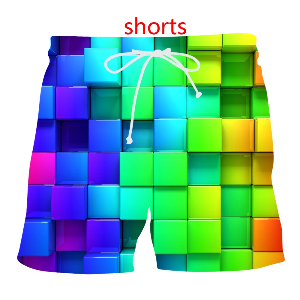 Красочный квадратный жилет с 3d принтом/футболки/толстовки на молнии/Брюки Модный