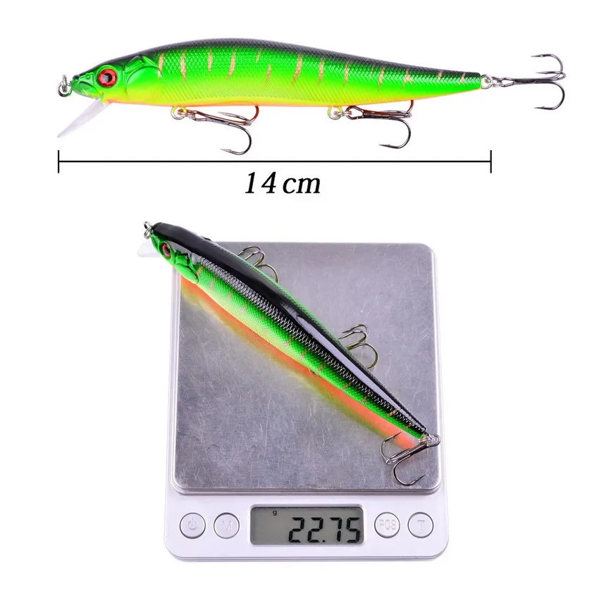 

PPGUN 1Pcs 14cm professional quality magnet weight fishing lures minnow crank hot model Artificial Bait Tackle bearking bait