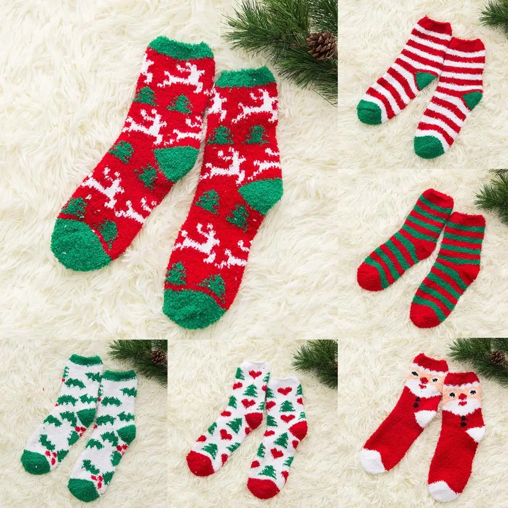 Рождественские носки из кораллового флиса рождественские украшения для дома