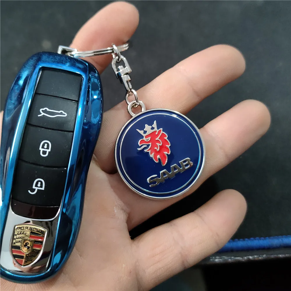 Металлический брелок для ключей с логотипом автомобиля SAAB 9-3 9-5 93 9000 900 9-7 600 99 9-X 97X